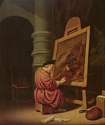 Innenansicht eines Ateliers oder Ein Maler in seinem Atelier, 1649 von Adriaen van Gaesbeeck